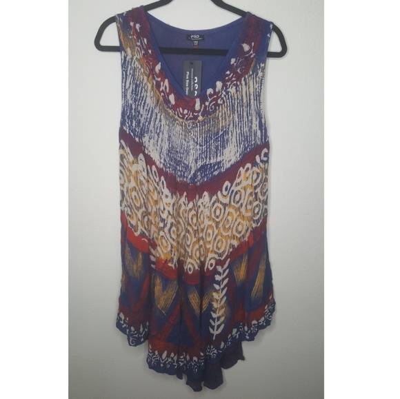 Dresses & Skirts - Boho Print Plus Size Sun Dress Swim Cover NWT